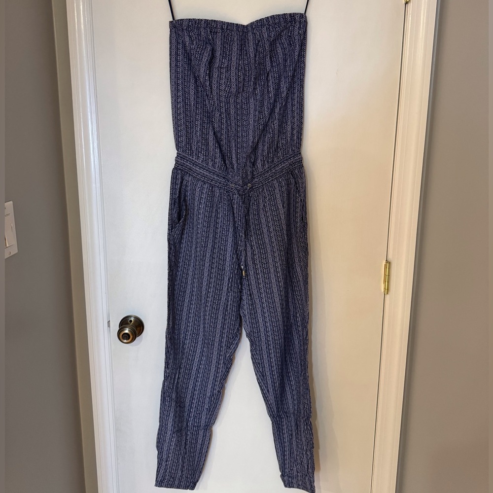 GAP Blue and White Jumpsuit